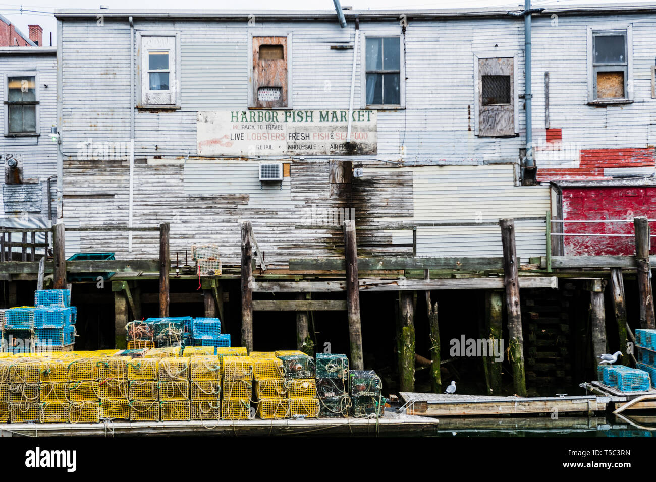 Quai du pêcheur dans le Vieux Port, Maine Banque D'Images