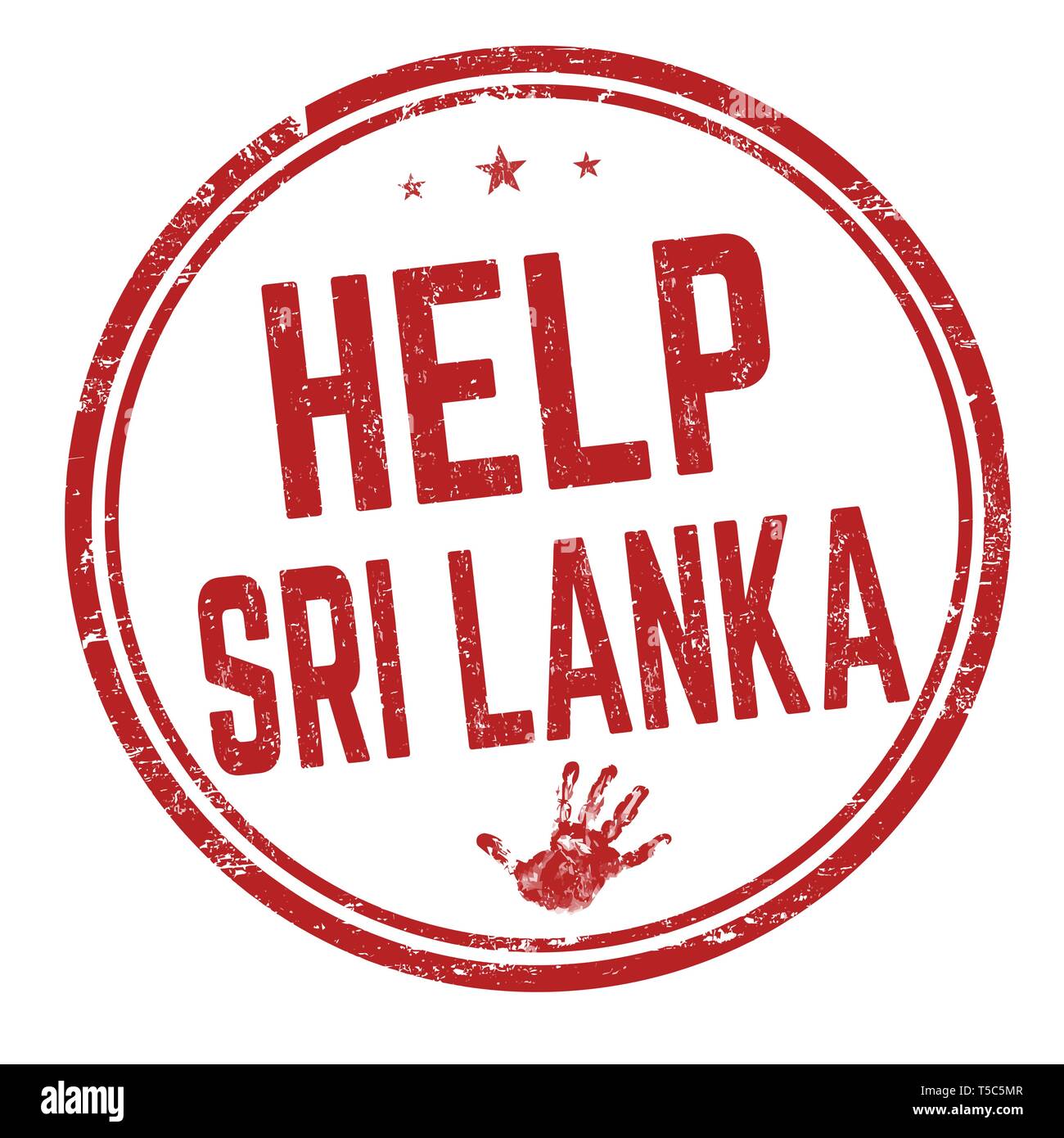 Aider Sri Lanka à signer ou apposer sur fond blanc, vector illustration Illustration de Vecteur