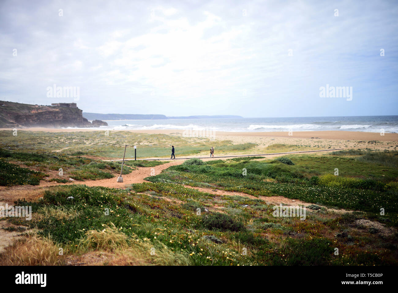 Praia do Norte (plage du Nord) à Caldas da Rainha, Portugal Banque D'Images