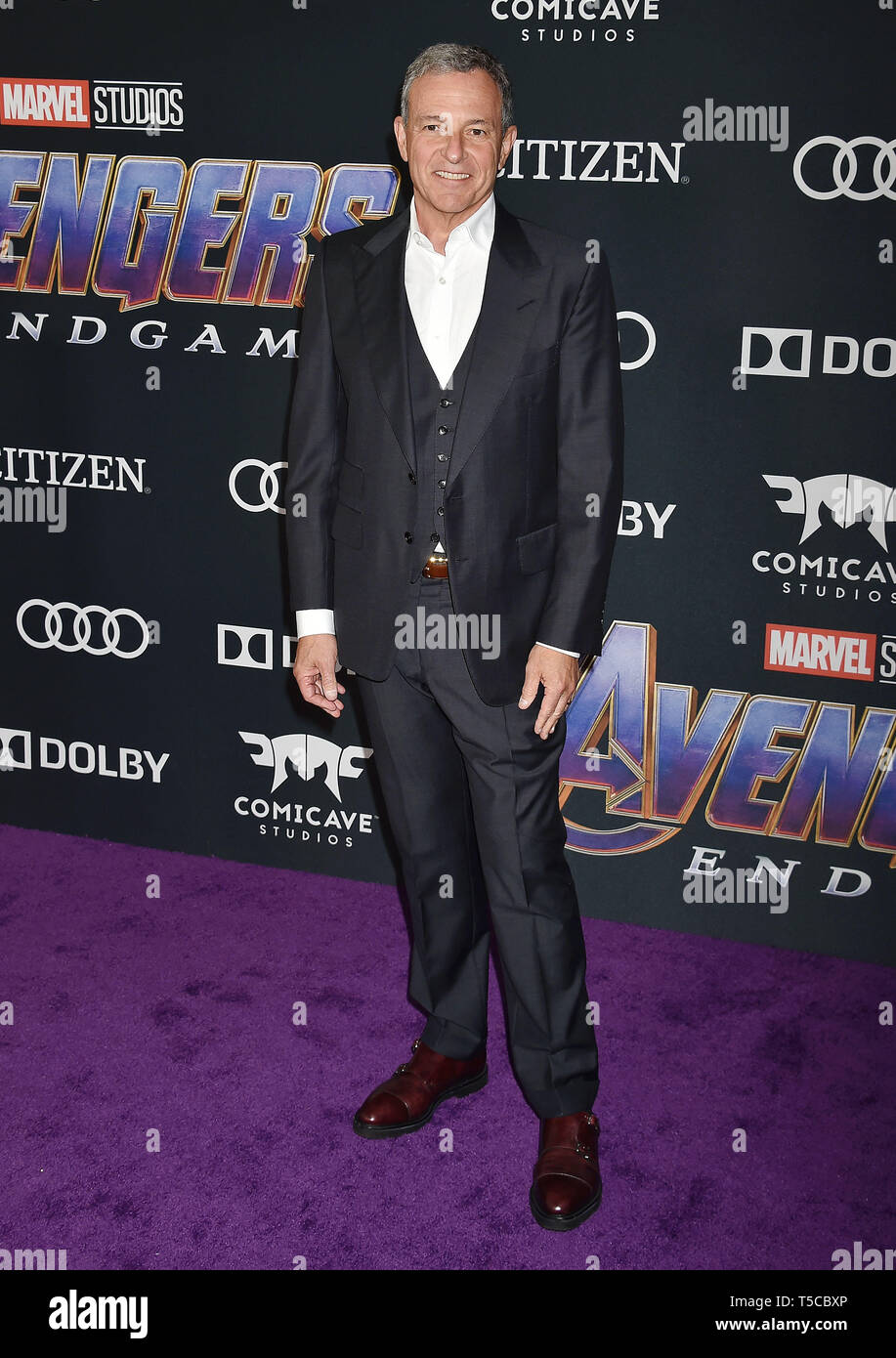 LOS ANGELES, CA - le 22 avril : The Walt Disney Company Président et chef de la direction Bob Iger arrive à la première mondiale de Walt Disney Studios Motion Pictures 'Avengers : Endgame" au centre des congrès de Los Angeles le 22 avril 2019 à Los Angeles, Californie. Banque D'Images