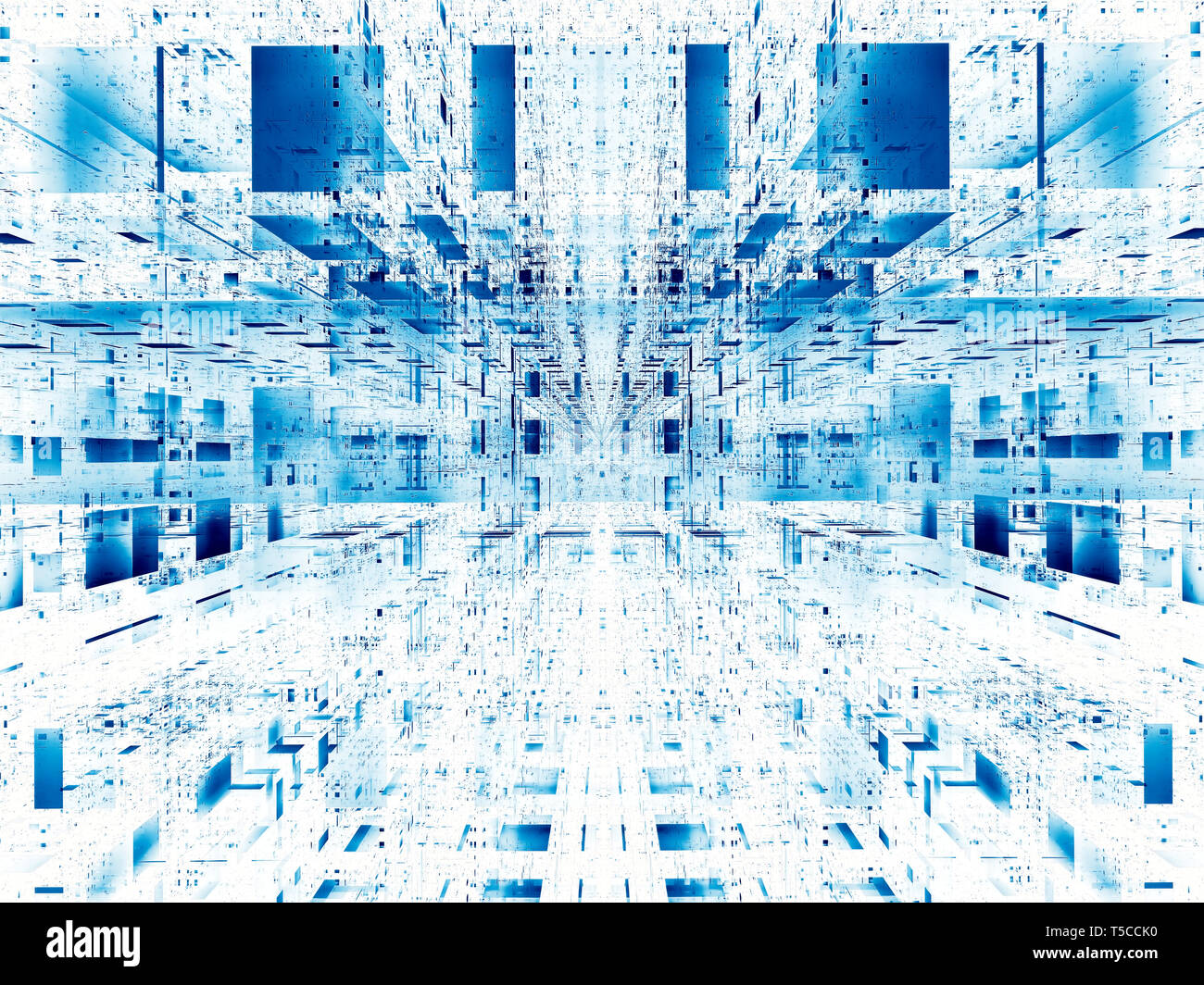 Arrière-plan avec des blocs lumineux tech - abstract image générée numériquement Banque D'Images