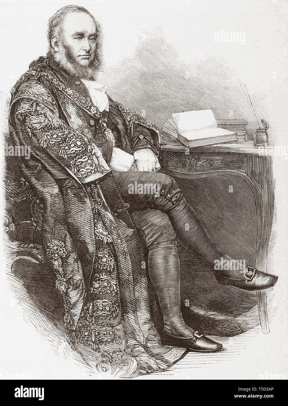 Sir Benjamin Samuel Faudel-Phillips, 2ème Baronet, 1871-1927. Lord Maire de Londres au 19ème siècle. À partir de l'Illustrated London News, publié en 1865. Banque D'Images
