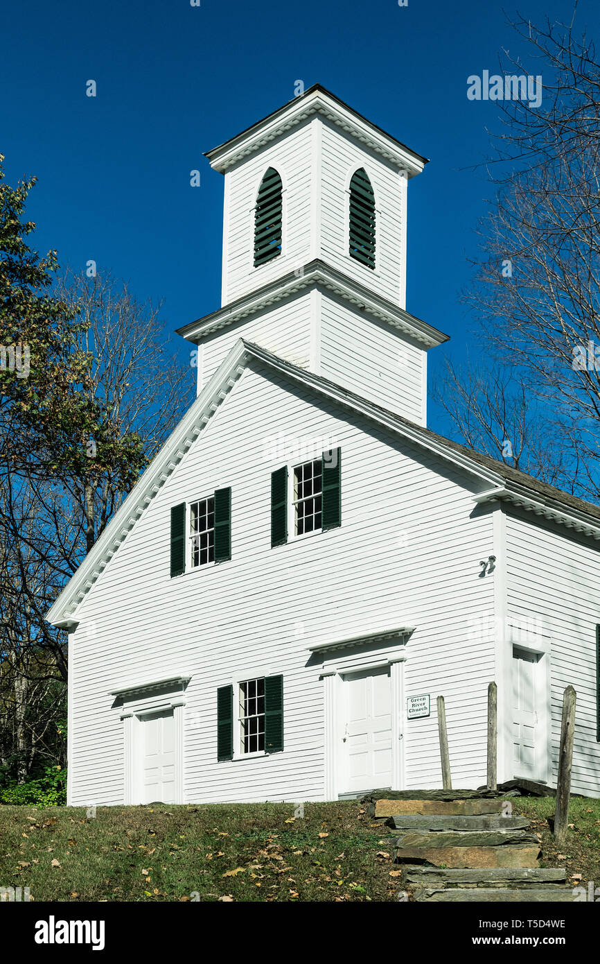 L'église de la rivière Verte, 1838, Guilford, Vermont, USA. Banque D'Images