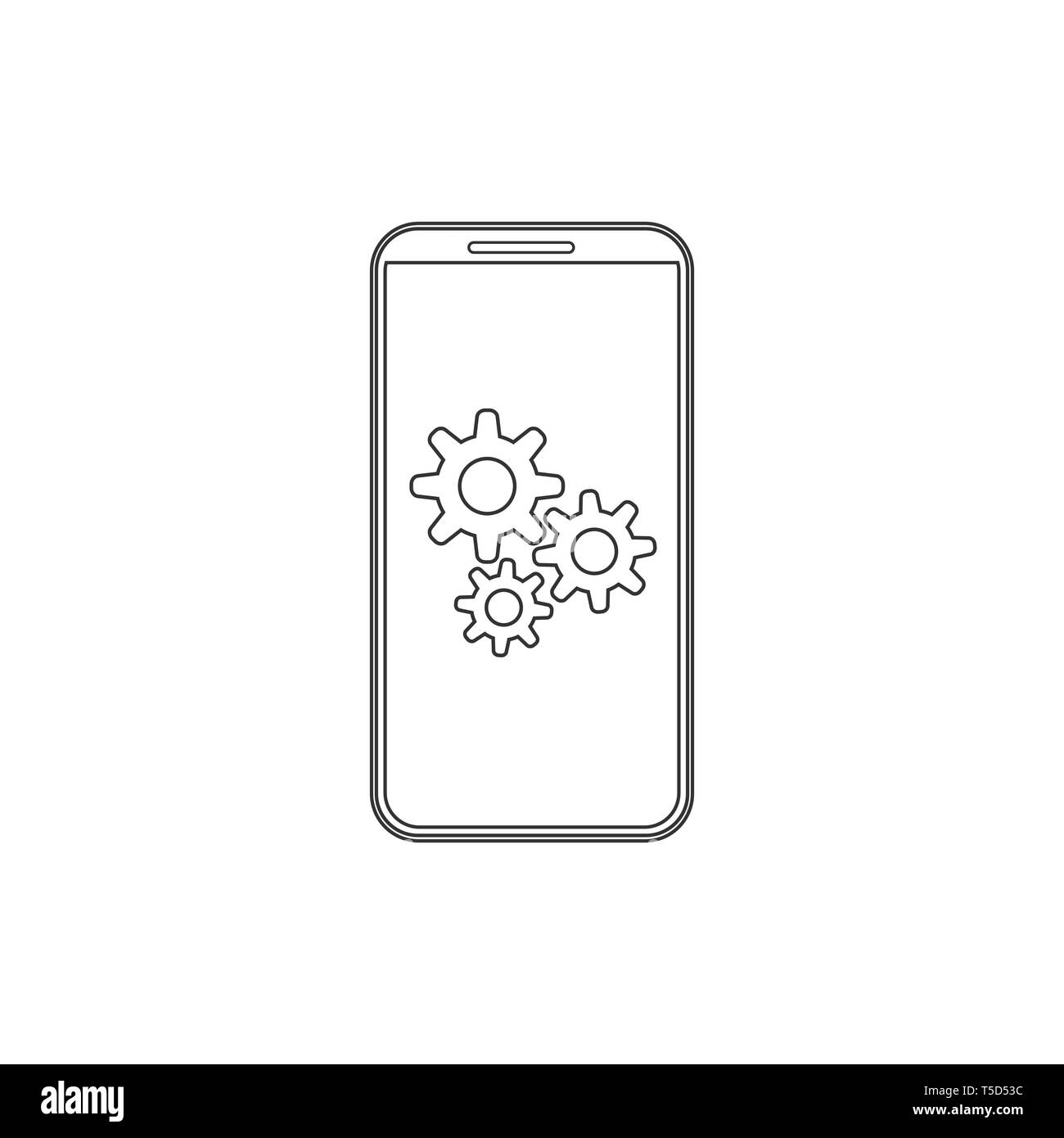 Illustration vectorielle, modèle plat. L'icône de l'ordinateur portable de réparation Illustration de Vecteur