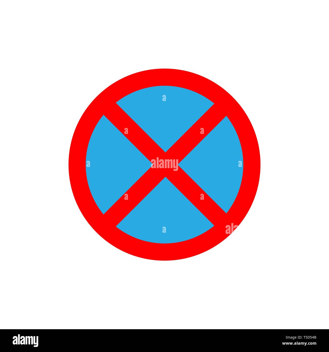 Illustration vectorielle, modèle plat. Pas de parking sign Illustration de Vecteur