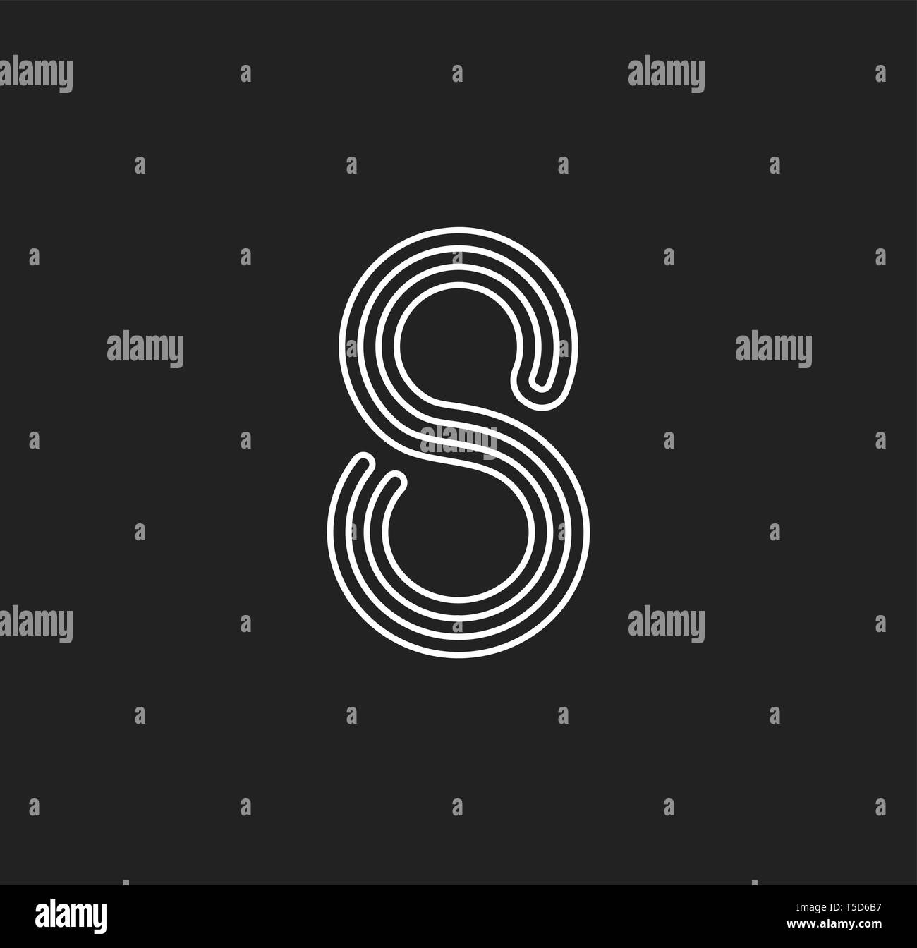 Nombre de lignes 8 thread, vecteur de style labyrinthe nombre d'Amérique latine pour logo et monogramme. Typographie design. Illustration de Vecteur