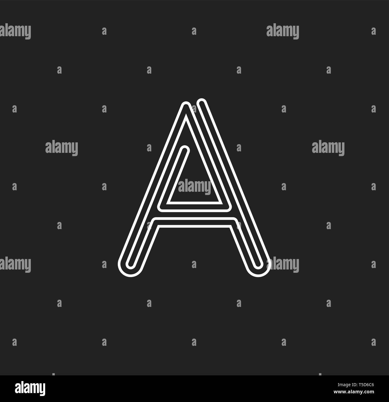 Lettre d'un thread, les lignes de style labyrinthe lettre latine vecteur pour logo et monogramme. Typographie design. Illustration de Vecteur