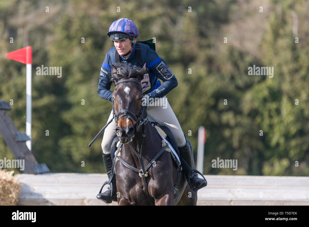 Burnham Market International Horse Trials, Burnham Market , Norfolk, Angleterre , 13 avril 2019. Zara Tindall et son cheval à la Gladstone Banque D'Images