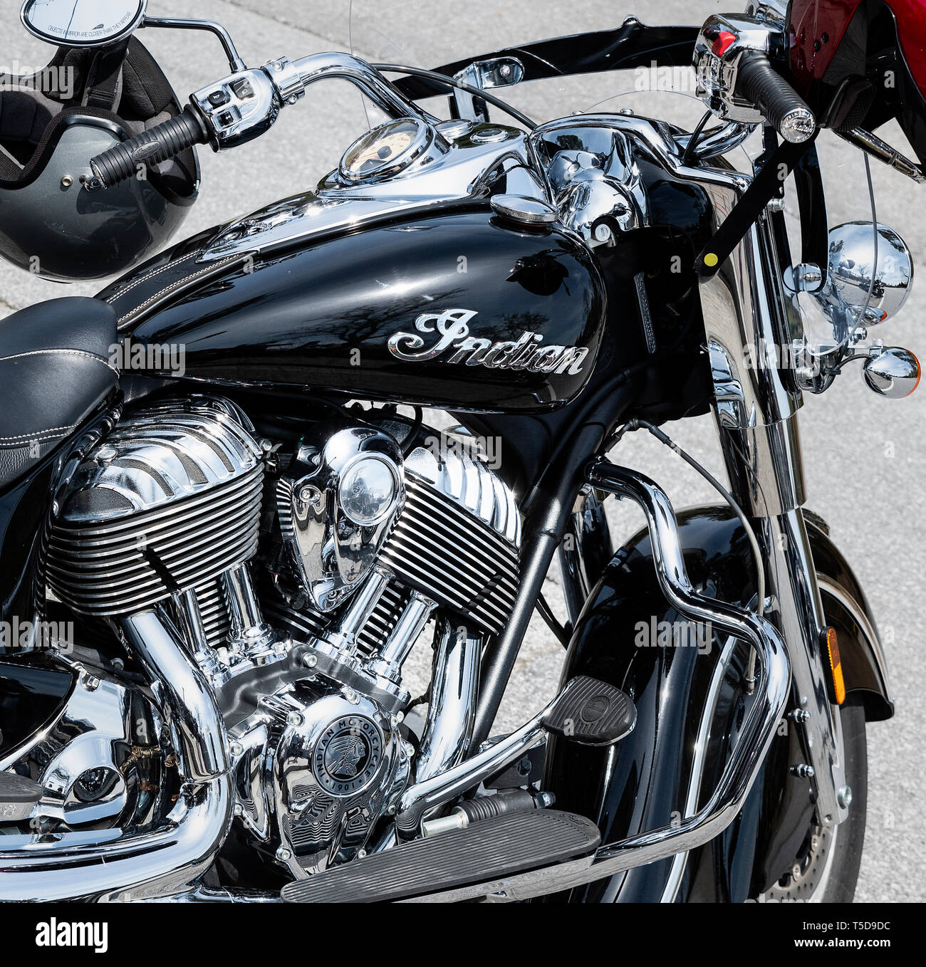 Détail Moto indien. Banque D'Images
