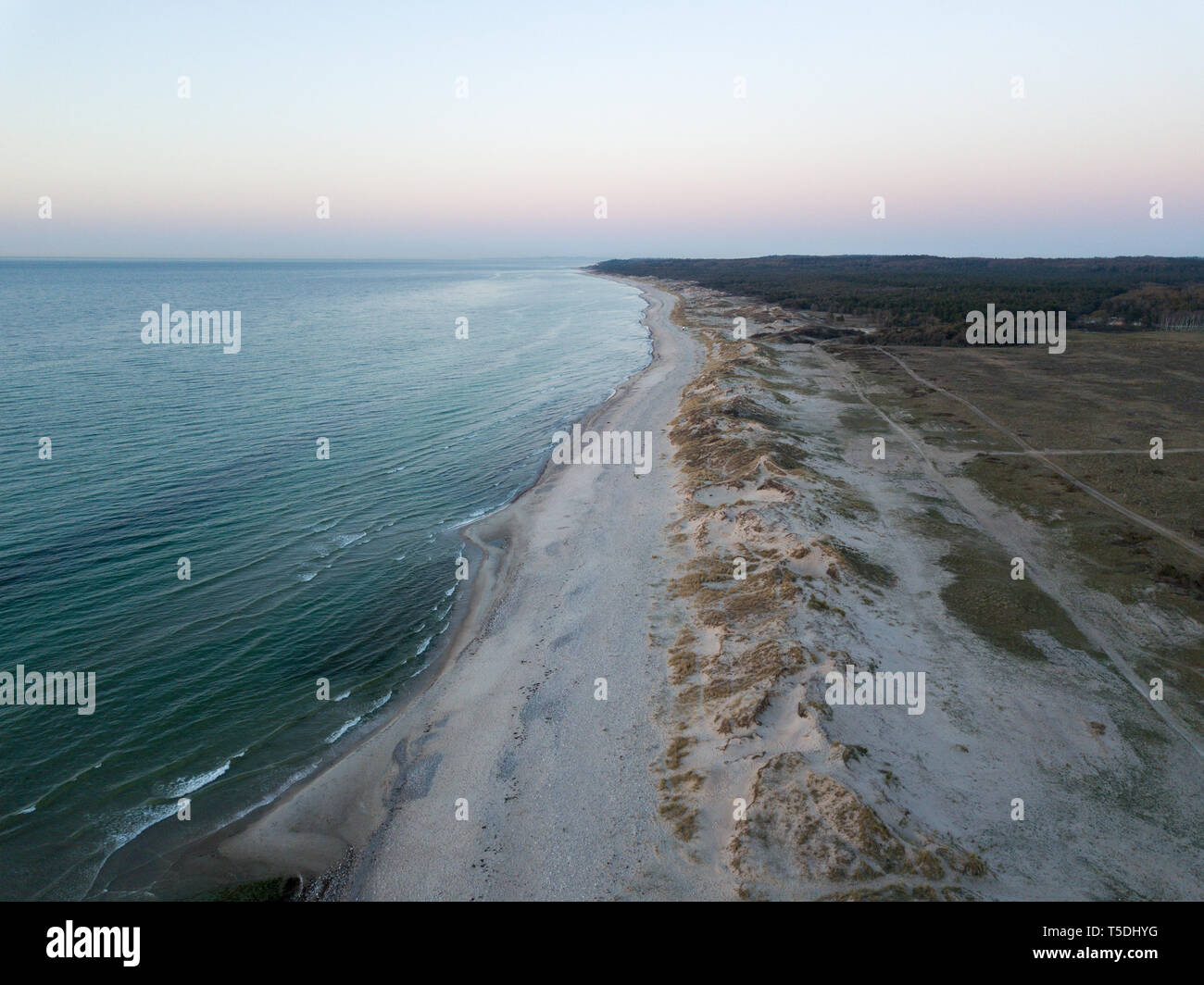 Vue aérienne de Melby Beach, Danemark Banque D'Images