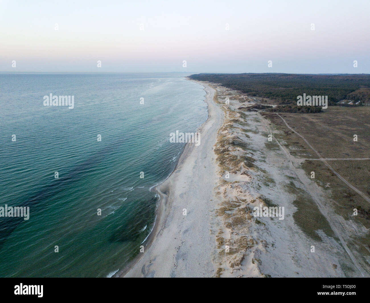 Vue aérienne de Melby Beach, Danemark Banque D'Images