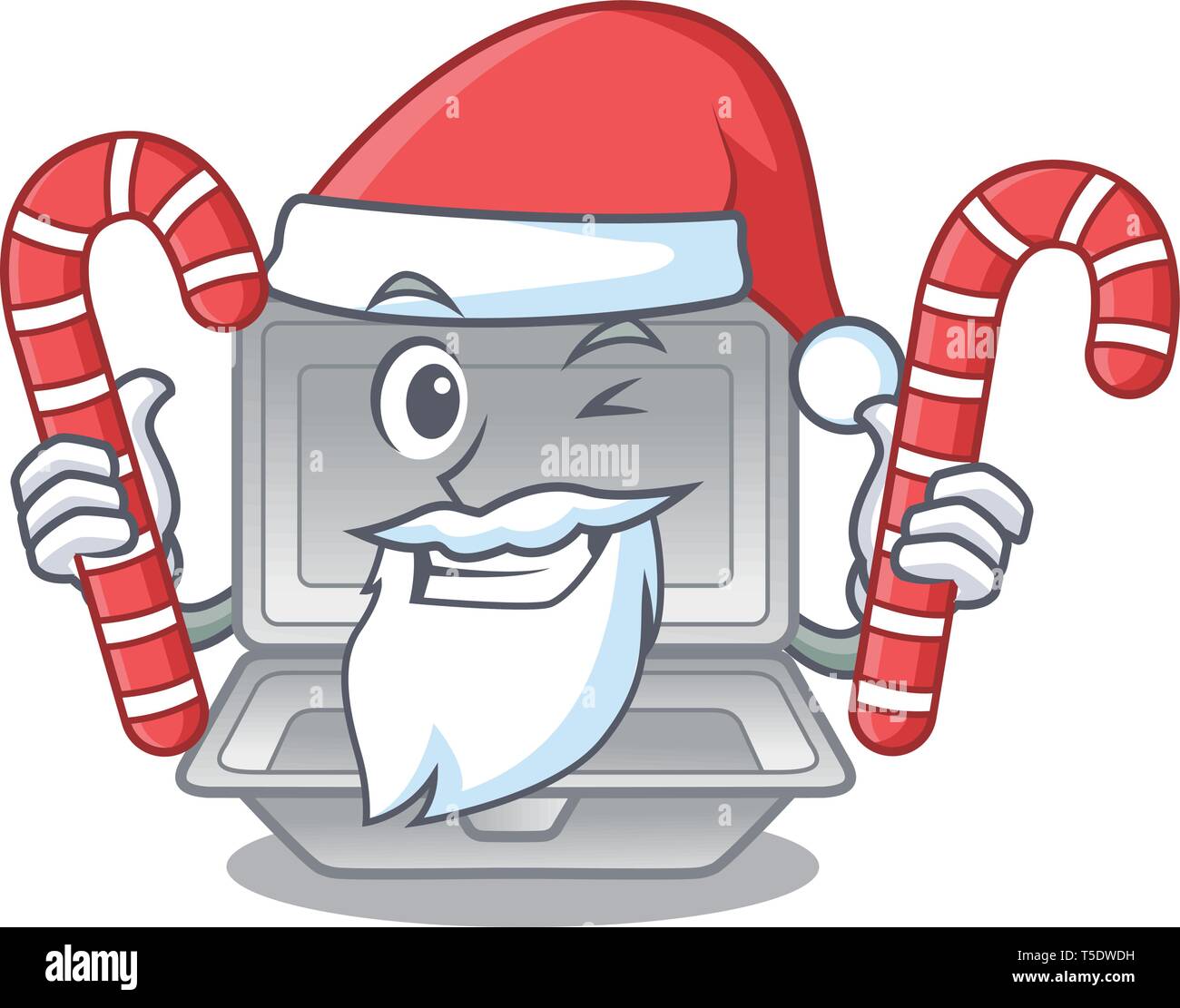 Santa avec candy cartoon styrofoam ouvert au-dessus de la table Illustration de Vecteur Santa avec candy cartoon styrofoam ouvert au-dessus de la table Illustration de Vecteur