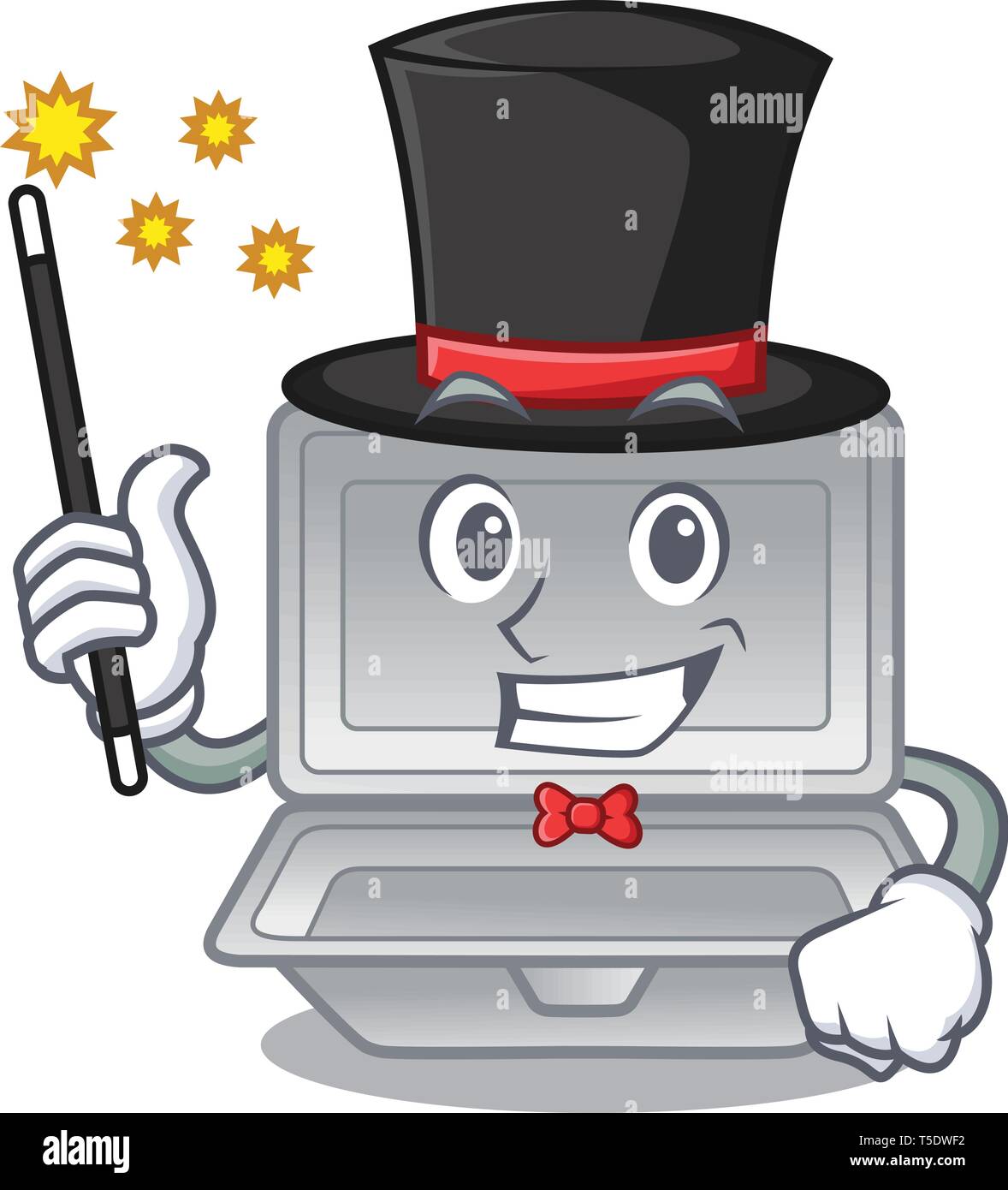 Magicien caricature de styromousse ouvert au-dessus de la table Illustration de Vecteur Magicien caricature de styromousse ouvert au-dessus de la table Illustration de Vecteur