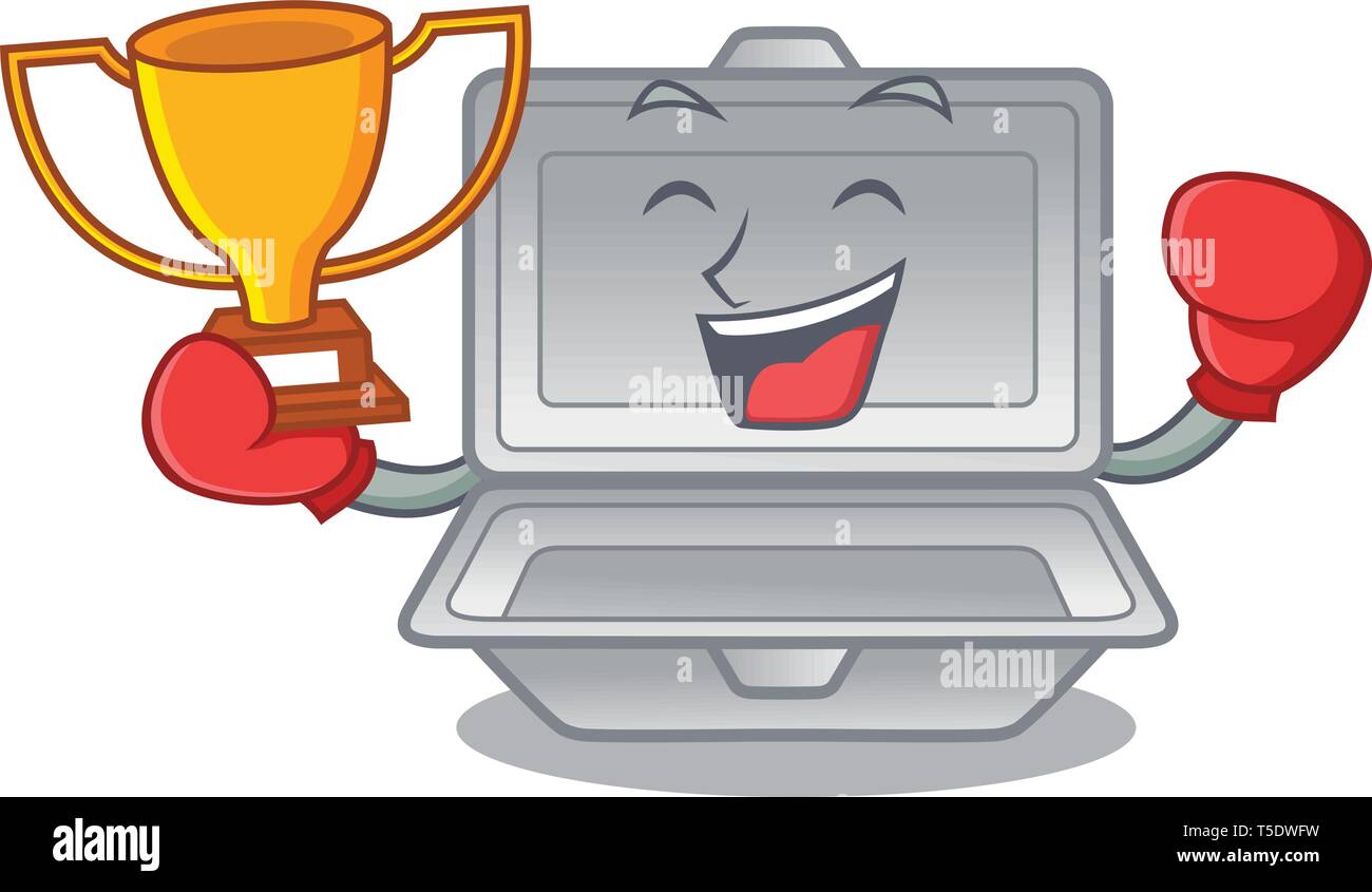 Gagnant de boxe cartoon styrofoam ouvert au-dessus de la table Illustration de Vecteur Gagnant de boxe cartoon styrofoam ouvert au-dessus de la table Illustration de Vecteur
