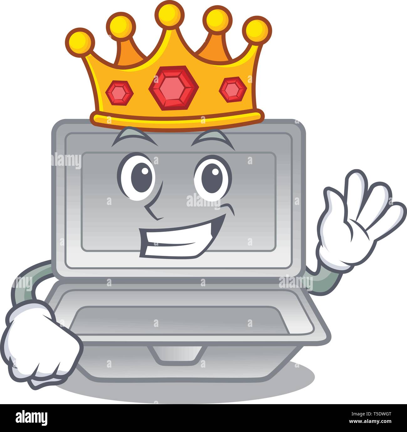 Dessin animé King styrofoam ouvert au-dessus de la table Illustration de Vecteur Dessin animé King styrofoam ouvert au-dessus de la table Illustration de Vecteur