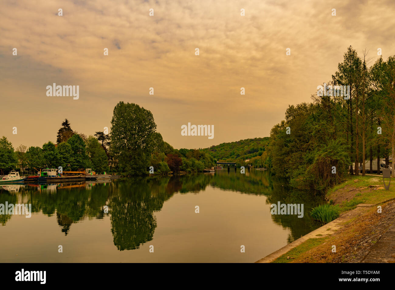 La Seine à Bougival Banque D'Images