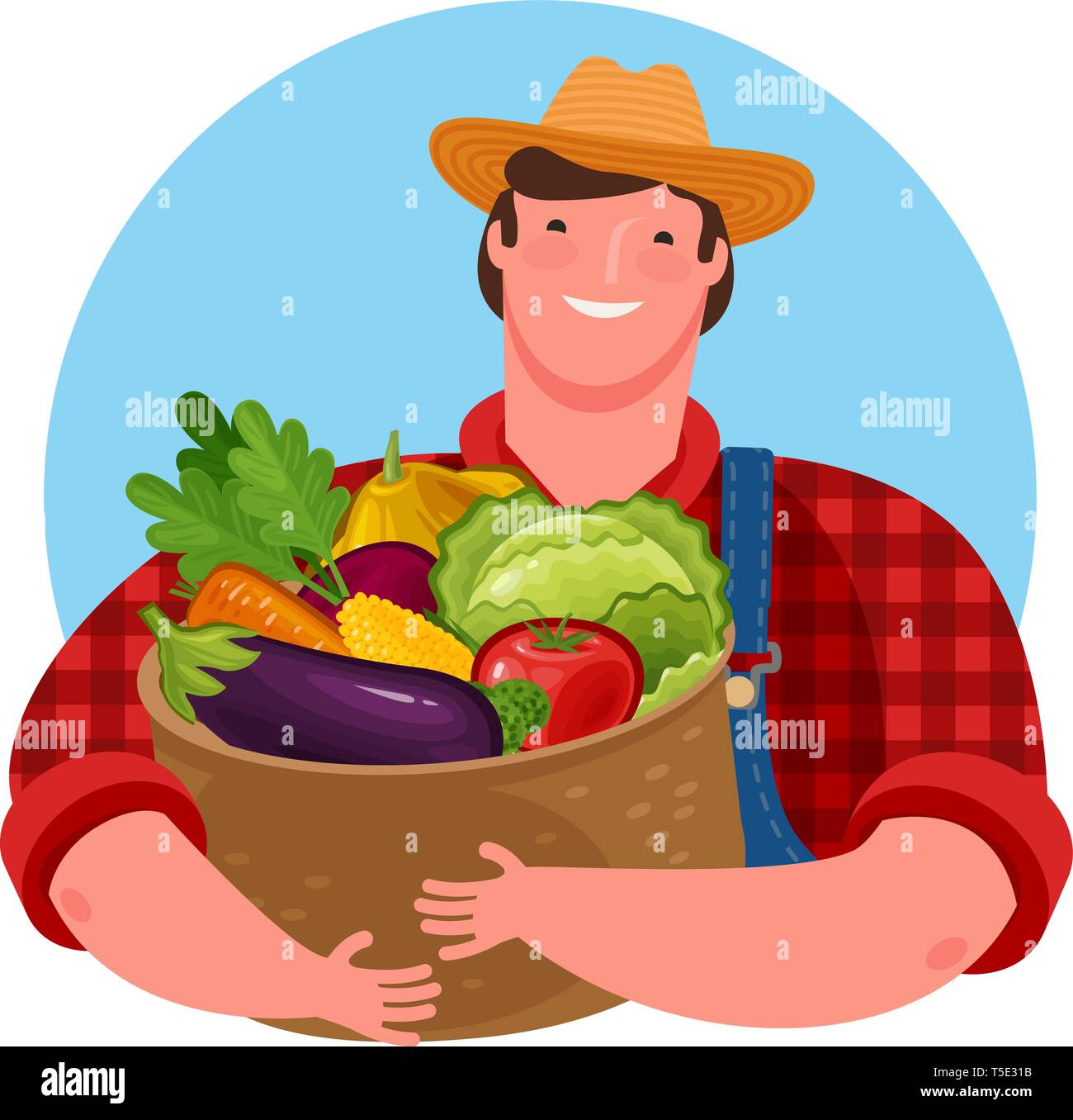 Des légumes frais, de l'alimentation d'un logo. L'agriculture, cartoon vector illustration Illustration de Vecteur