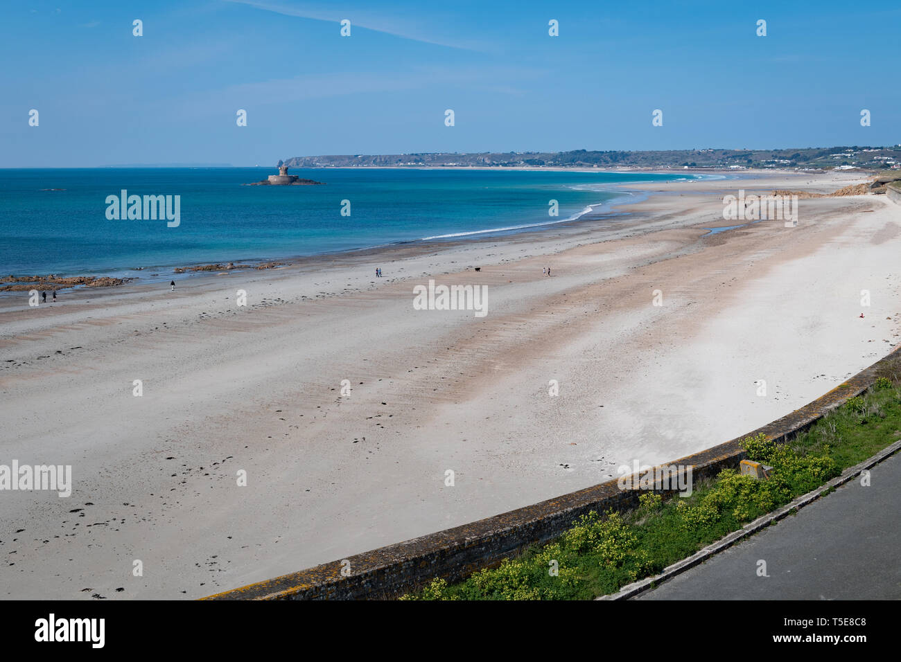 La baie de Saint-Ouen et les cinq Mile Road, Jersey, Channel Islands Banque D'Images