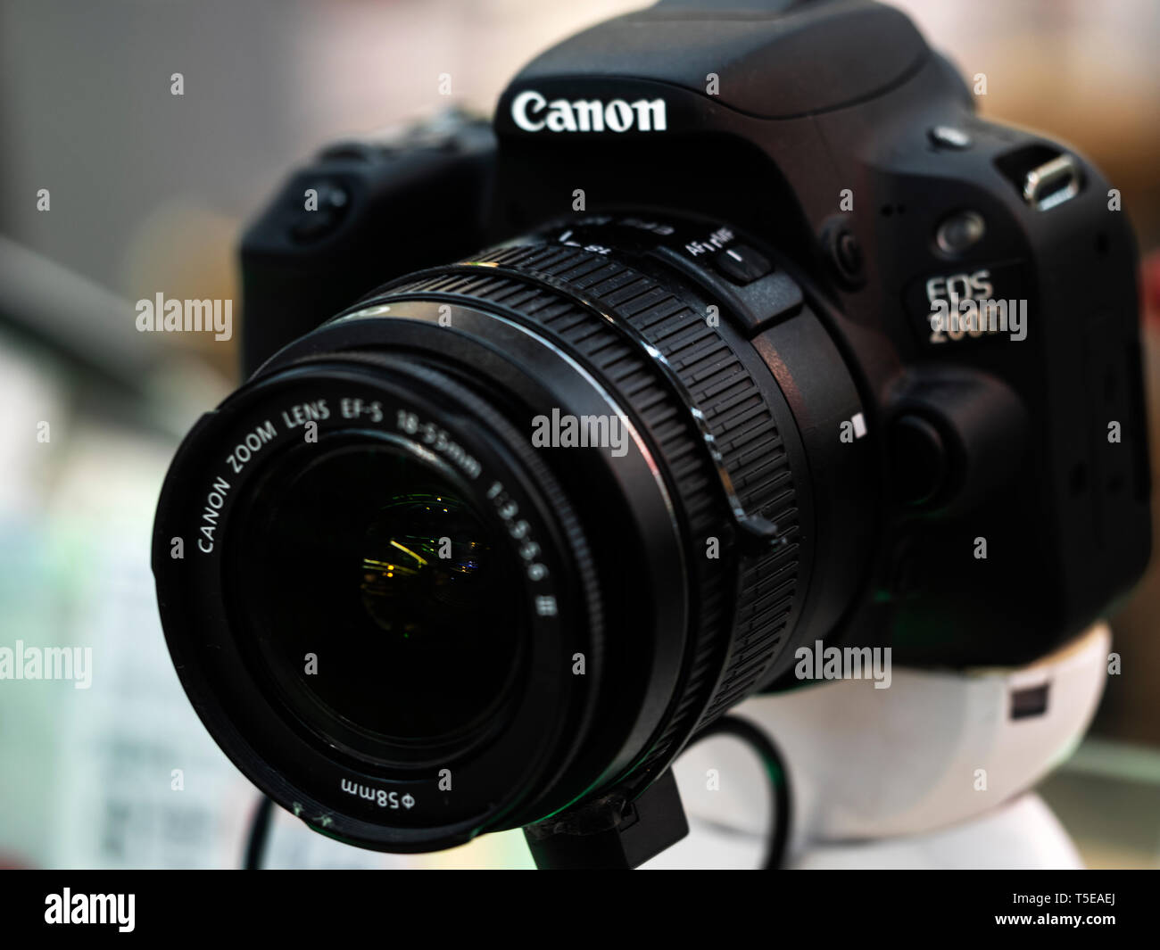 Canon EOS 200D appareil photo reflex sur l'étagère du magasin Photo Stock -  Alamy