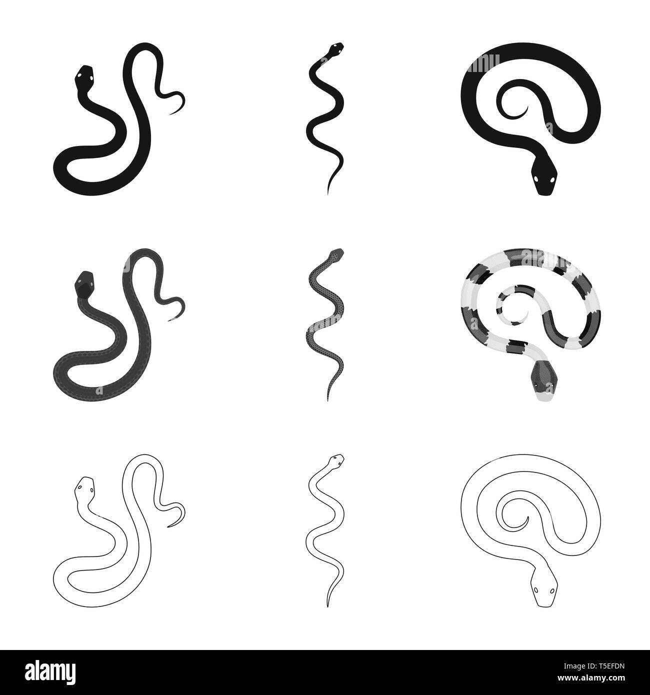 Viper,serpent,la queue,,corail, rouge, python,Black,creeping,blanc,vert,chouette,foret,animal,tropiques,saut,vietnam,la mort,menace,wild,serpent,mammifère,royal,menace danger,nature,médecine,poison,,le mal,mal,bouchée,peau,reptiles,set,icône,,illustration,collection,isolé,design,graphisme,élément,signe, vecteurs vecteur , Illustration de Vecteur