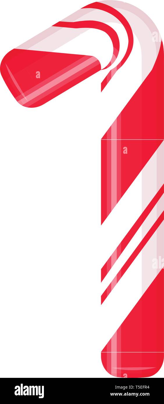 Lettre de canne 1. Candy font elment. Sucette bonbon sucré, des lettres latines. Lettre blanc avec rayures rouges. Cirque et clown monogramme et modèle d'affiche Illustration de Vecteur