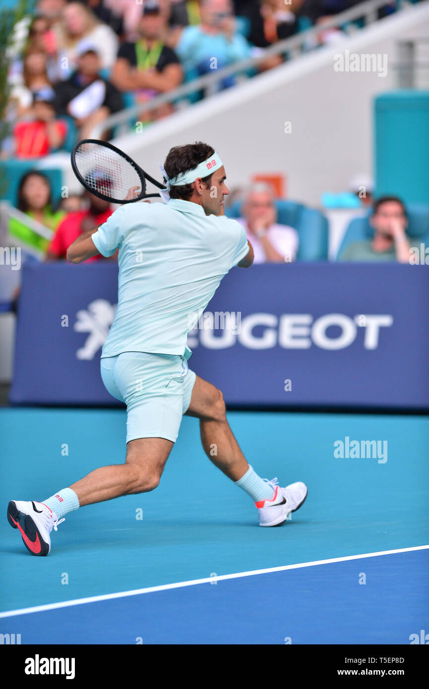 Miami 2019 Open day 6 présenté par Itau au Hard Rock Stadium avec : Roger Federer Où : Miami Gardens, Florida, United States Quand : 23 Mar 2019 Crédit : Johnny Louis/WENN.com Banque D'Images