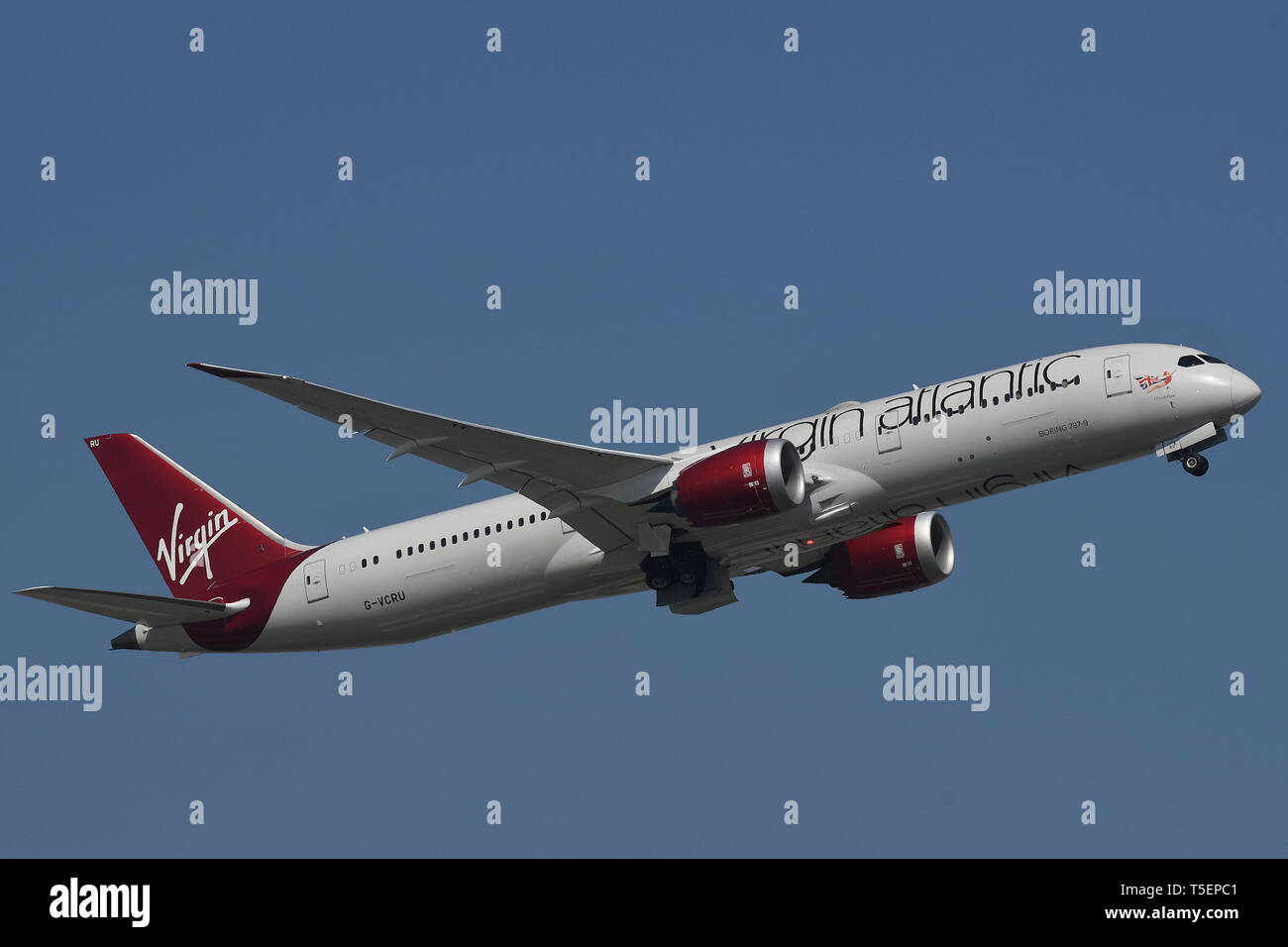 BOEING 787-9 DREAMLINER G-VCRU de Virgin Atlantic. Banque D'Images