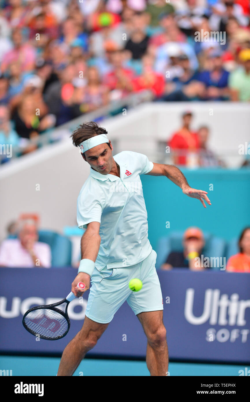 Miami 2019 Open day 6 présenté par Itau au Hard Rock Stadium avec : Roger Federer Où : Miami Gardens, Florida, United States Quand : 23 Mar 2019 Crédit : Johnny Louis/WENN.com Banque D'Images