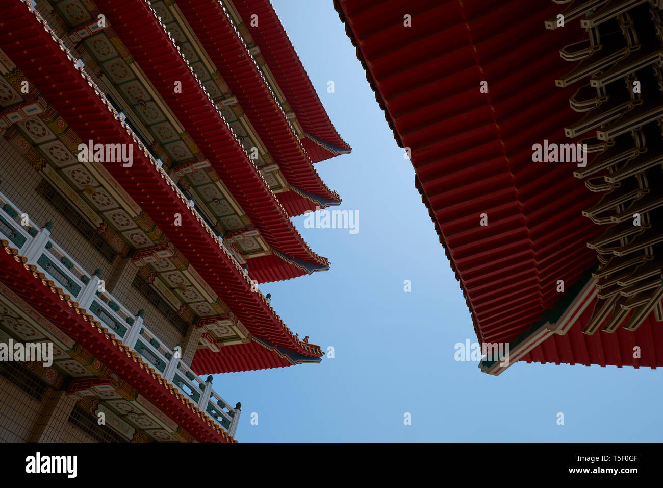 Tente pagode détail architectural à l'immense complexe chinois Yuanheng templel à Kaohsiung, Taïwan. Banque D'Images