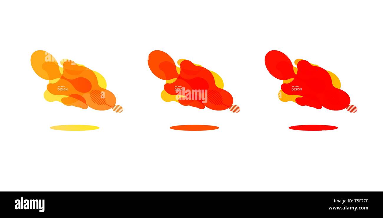 Bannières géométriques de gradient avec liquide en écoulement des formes. Fluide dynamique pour la conception de logo, flyers ou presentstion. Abstract vector background Illustration de Vecteur