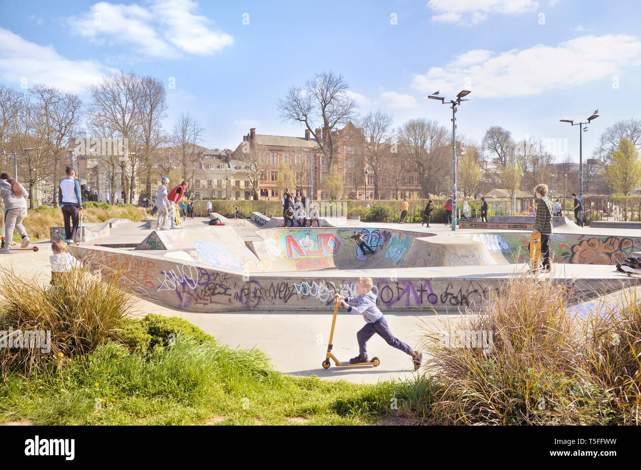 Le niveau Skatepark à Brighton, East Sussex, England, UK Banque D'Images