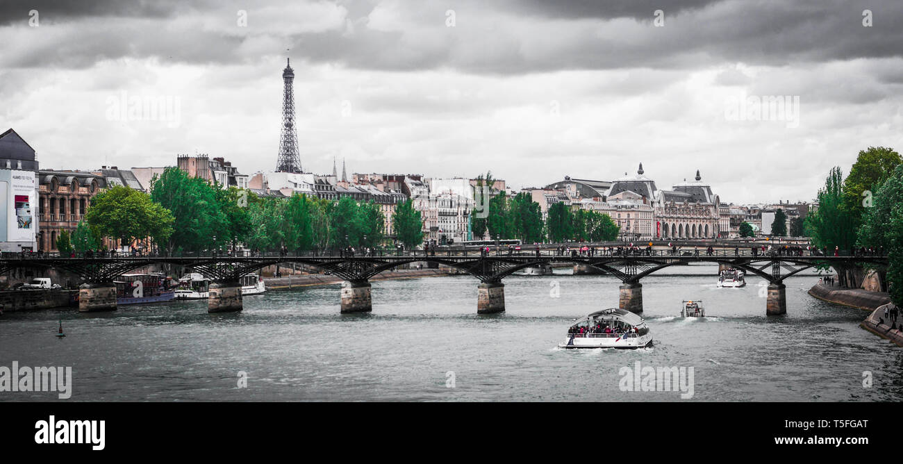 Pont des Arts - 6ème arrondissement - Paris - France Banque D'Images