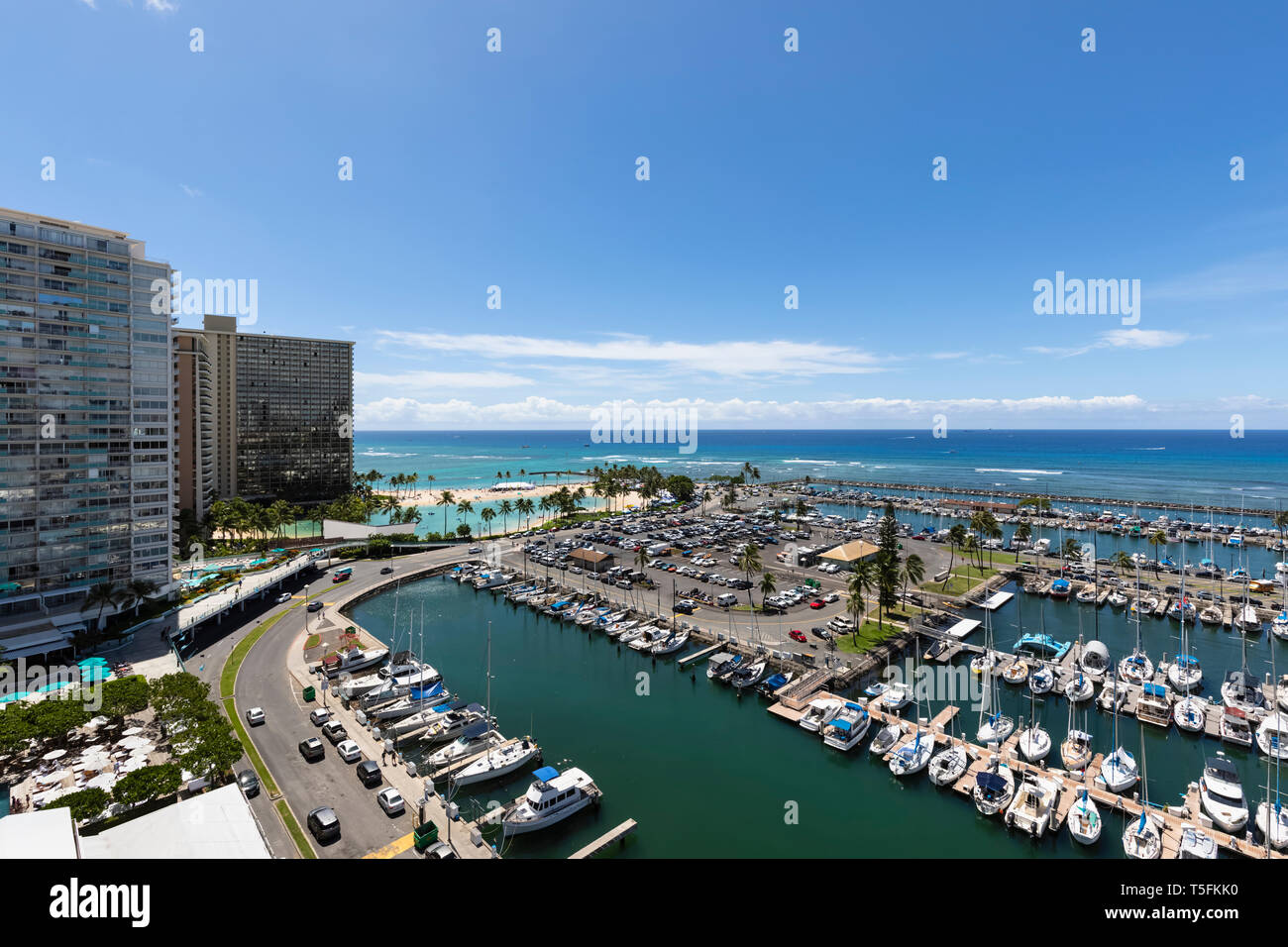 USA, Hawaii, Oahu, Honolulu, Ala Wai Yacht Harbor Banque D'Images