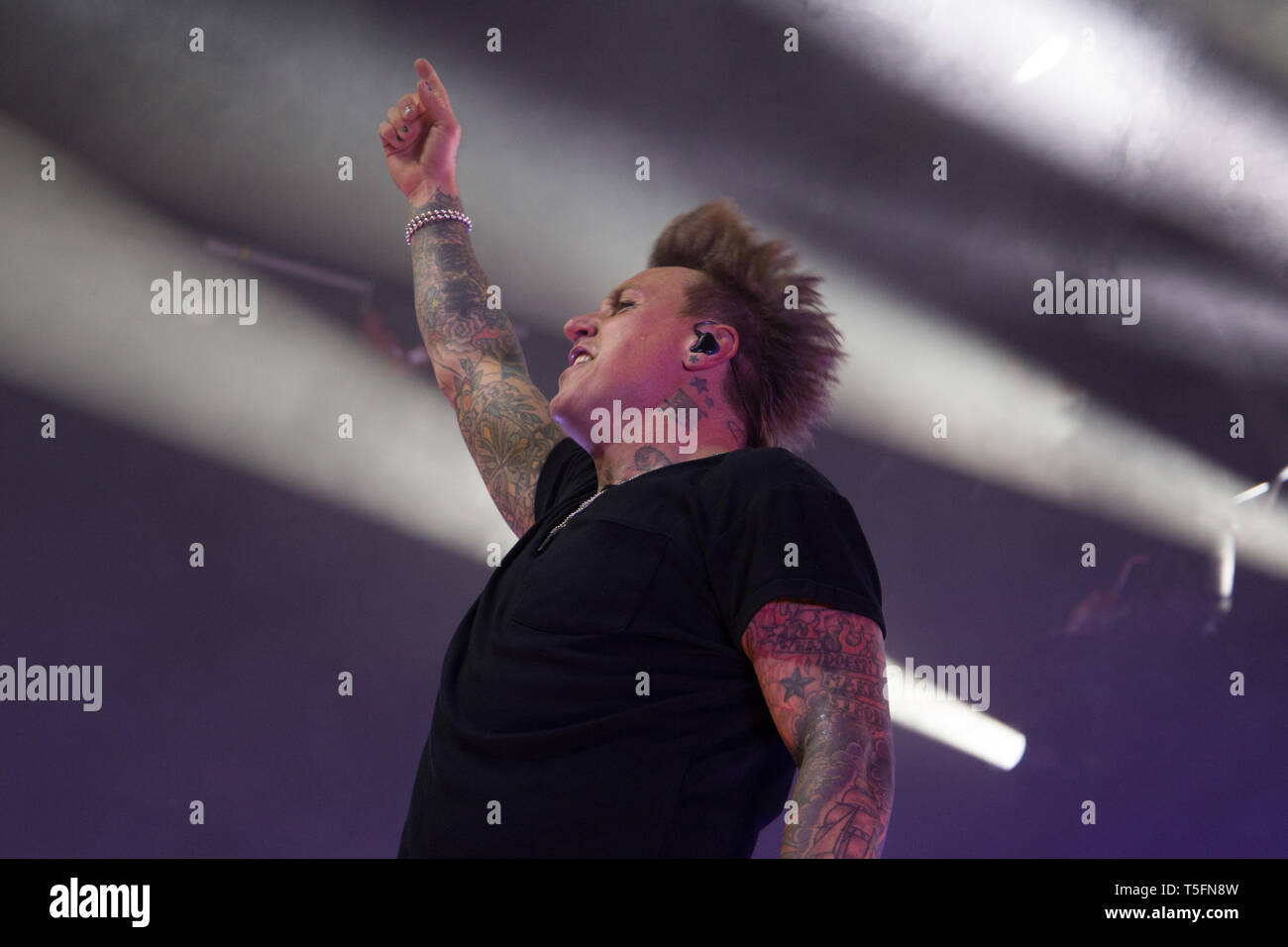 Papa Roach vivre à la Manchester Academy Avril 2019 Banque D'Images