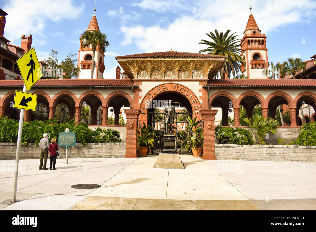 Saint Augustin, en Floride. 26 janvier , 2019. Vue panoramique de Henry Flager College en Floride la Côte Historique. Banque D'Images