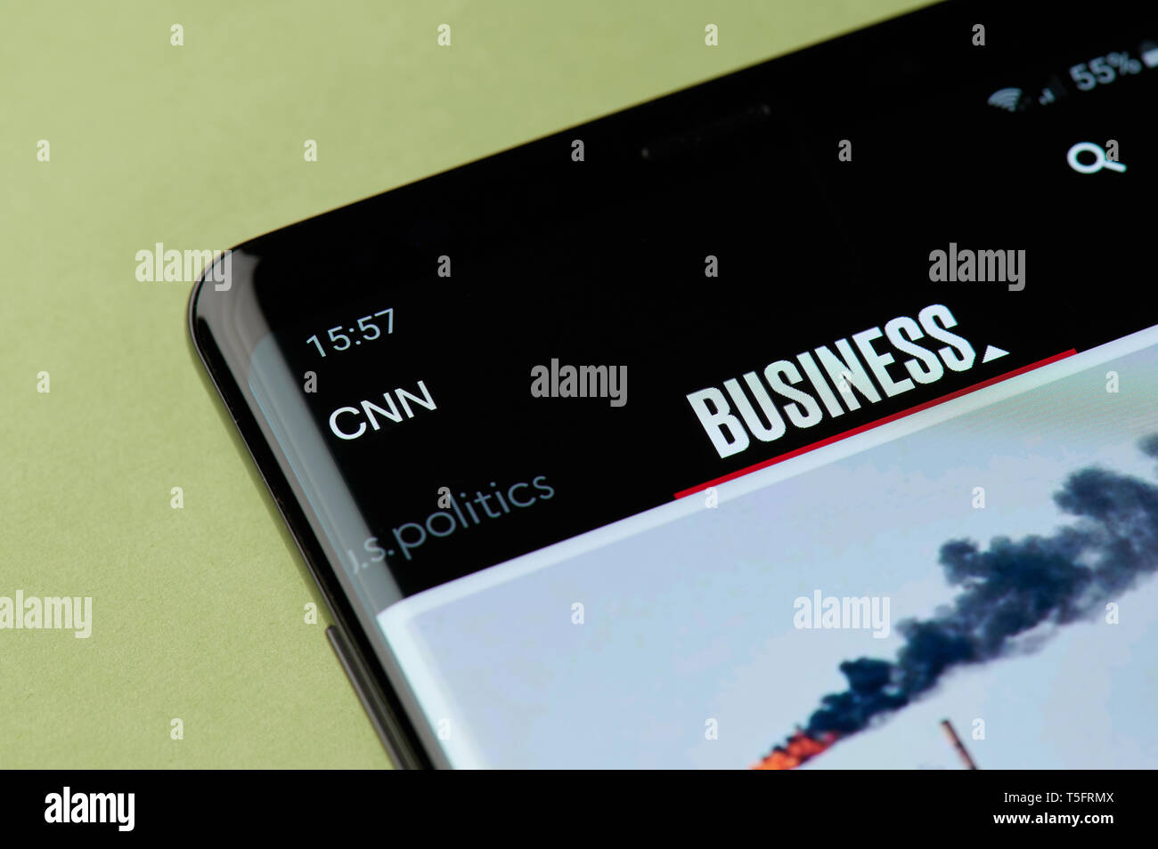 New York, USA - 22 avril 2019 - CNN news app sur l'interface de l'écran du smartphone Banque D'Images