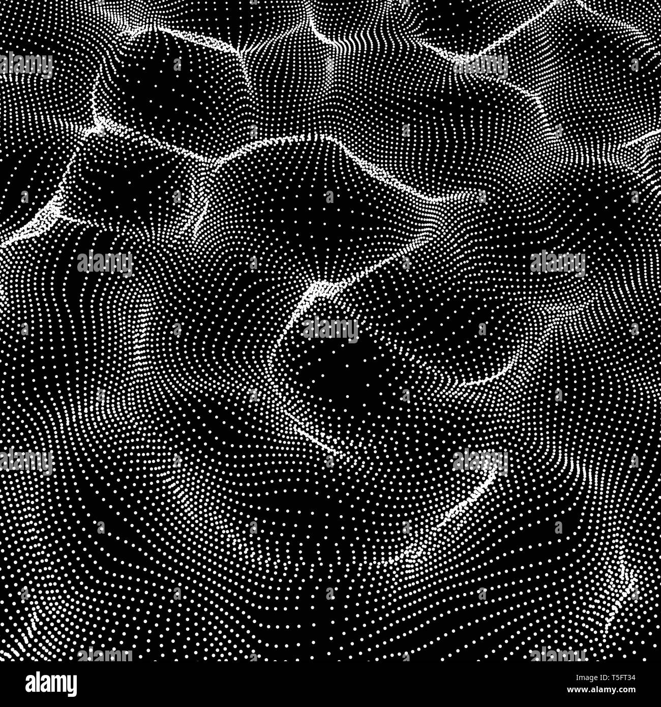 Tableau avec particules Dynamique. La technologie 3D de style futuriste. Résumé fond. La texture. Points lumineux. Vector Illustration. Illustration de Vecteur