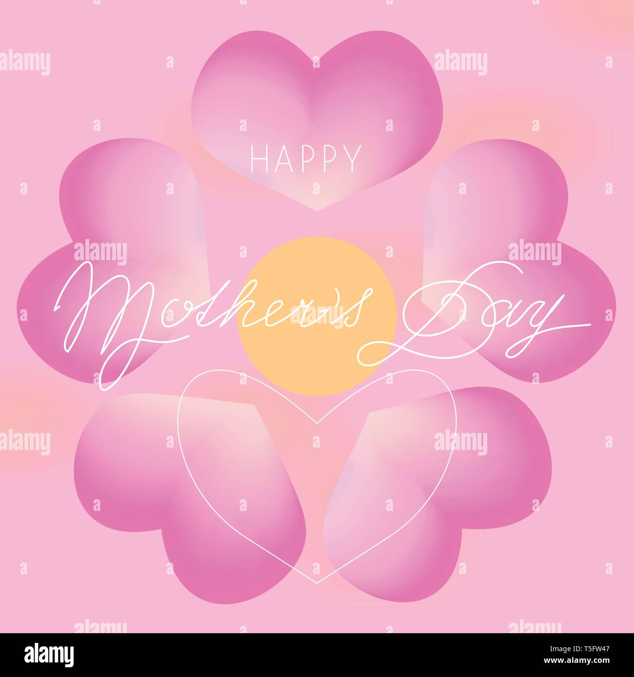 Modèle vecteur coloré fleur coeur logo. Concept créatif. L'harmonie des couleurs de fond. Happy mothers day card Illustration de Vecteur