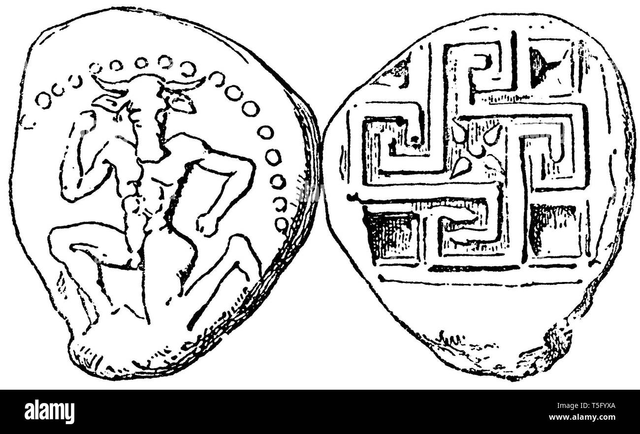 Didrachmon de Knossos et de Crète, Banque D'Images