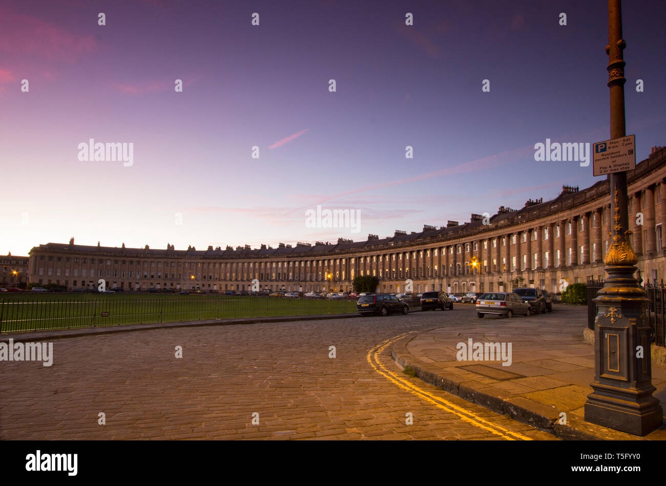 Le Royal Crescent. Le Somerset.Baignoire.UK Banque D'Images