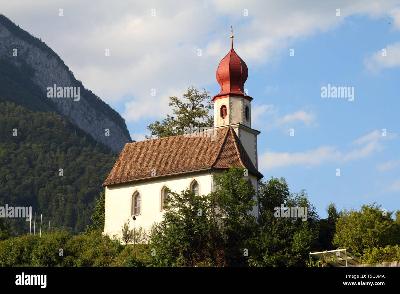 Sargans dans sa région du canton de Saint-Gall. Alpes en Suisse. Banque D'Images