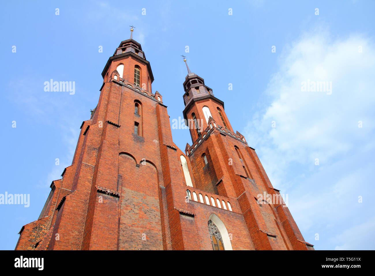 Opole, Pologne - l'architecture de la ville. Célèbre cathédrale de l'église. Banque D'Images