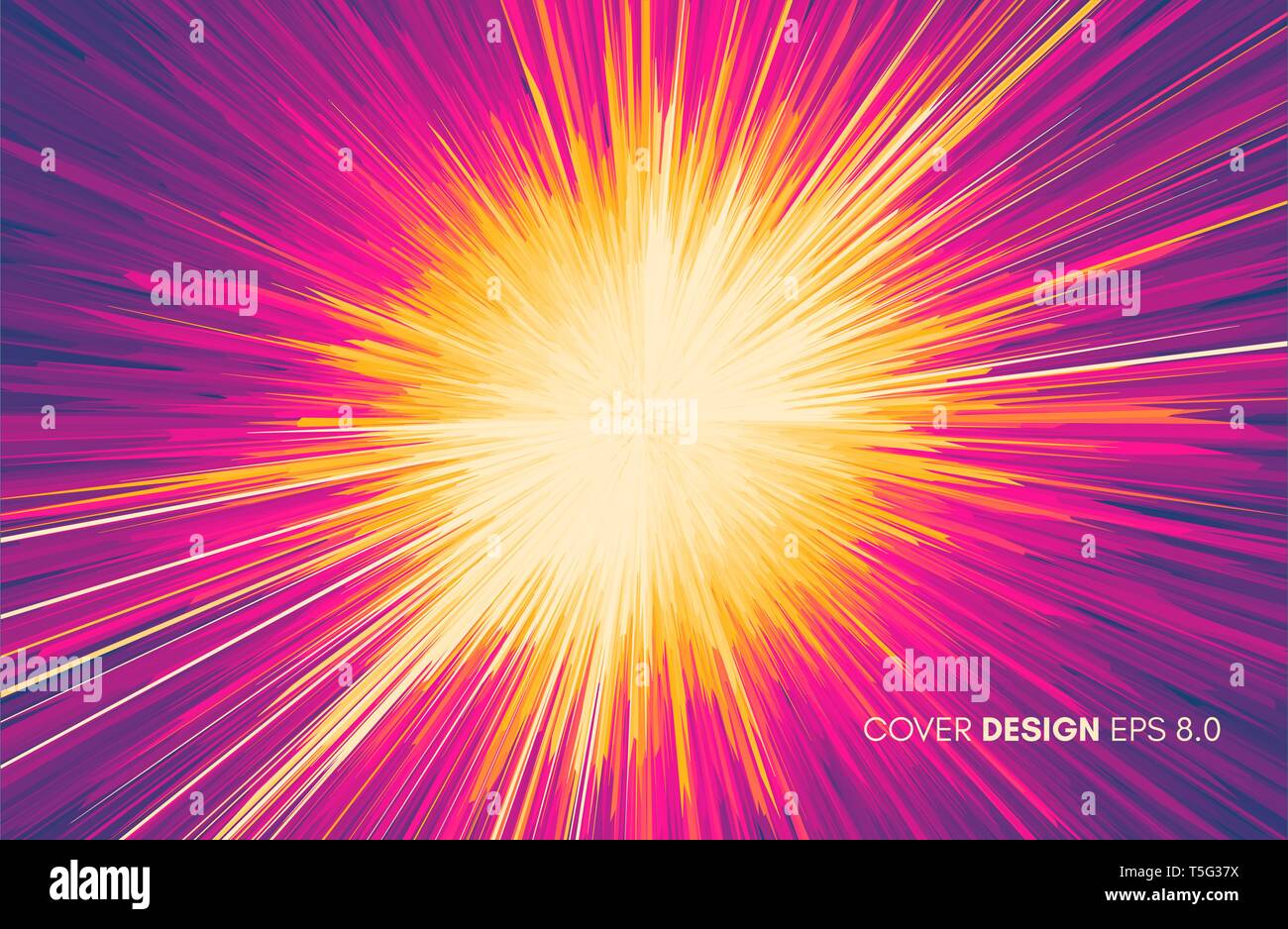 Arrière-plan avec une explosion. Les lignes dynamiques d'étoile. L'énergie solaire ou l'émission Starlight. La technologie 3D de style futuriste. Vector illustration. Illustration de Vecteur