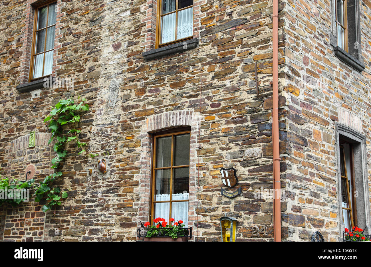 Maison en pierre à Cochem sur la Moselle Banque D'Images