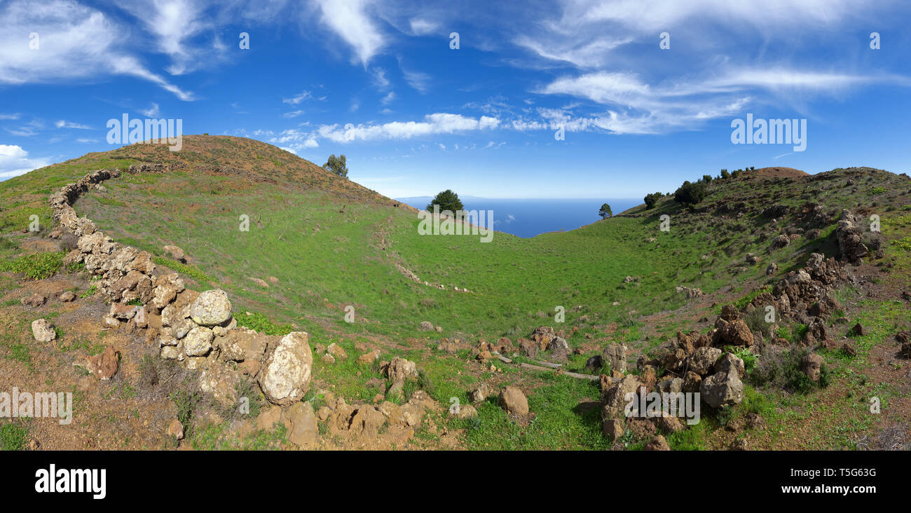 Le paysage dans le highland d'El Hierro, Îles Canaries Banque D'Images