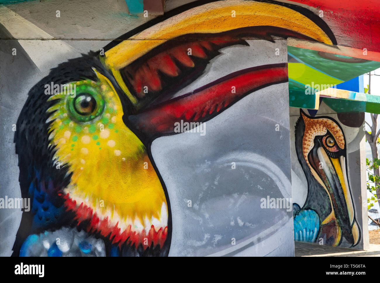 Murales de l'art donnent sur près de Jaco, province de Puntarenas, Costa Rica Banque D'Images