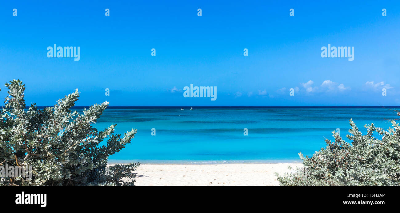 Grandes Antilles, l'île de Grand Turk, Cockburn Town, plage de sable blanc Banque D'Images