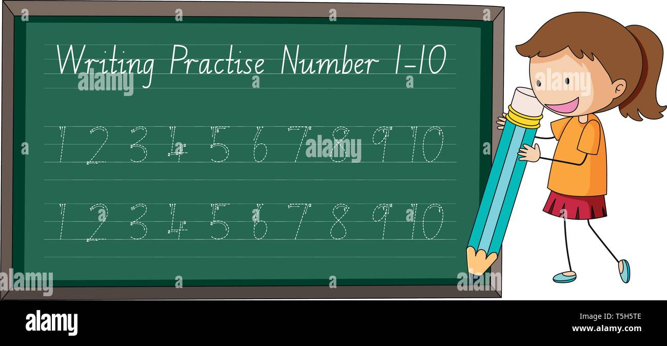 La pratique d'écriture numéro dix illustration Illustration de Vecteur