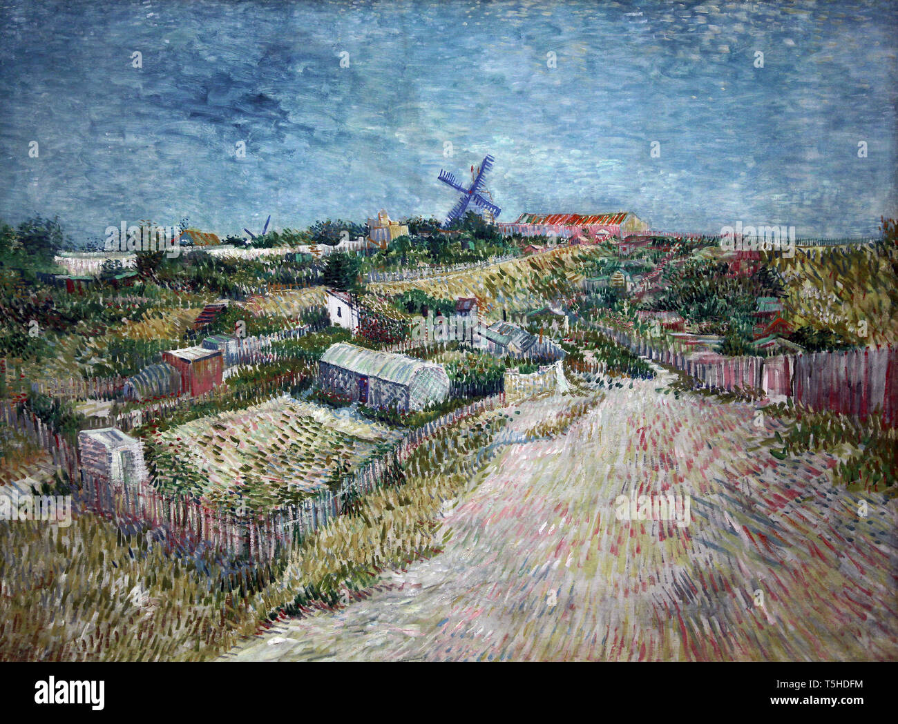 Jardins potagers sur Montmartre (1887) de Vincent van Gogh (1853-1890) Banque D'Images