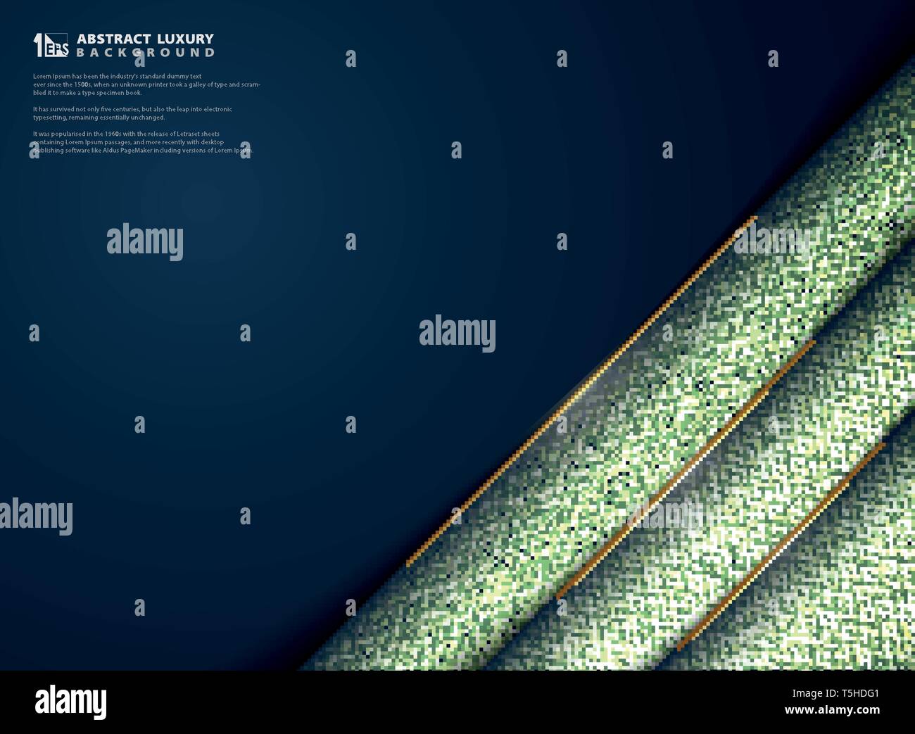 Résumé de gradient de luxe moderne modèle bleu avec des paillettes d'or decoration background. Vous pouvez utiliser pour votre annonce, l'affiche, business modèle, Illustration de Vecteur